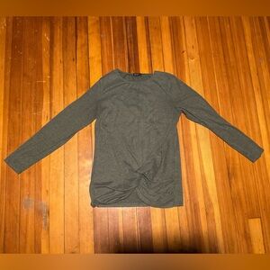 Sampeel Classic Crew Neck Long Sleeve Top - Heather Gray